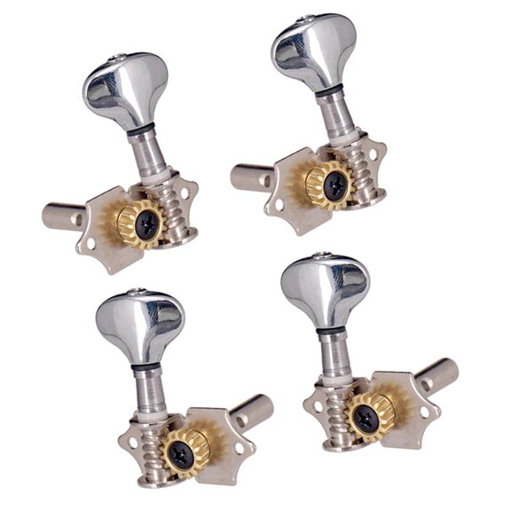 LeeQinersw MagiDeal 4pcs 2R2L Ukulele Gold String Tuning Peg Machine Heads Silver