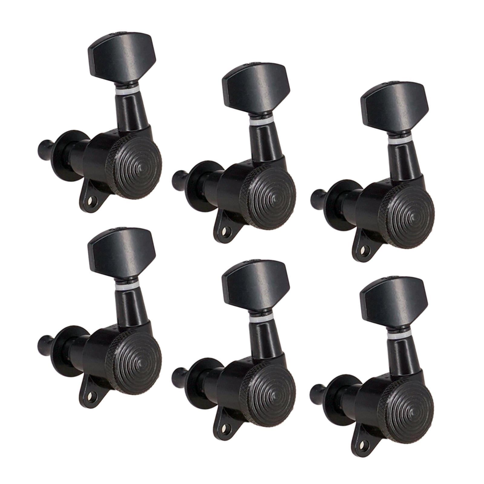 LeeQinersw MagiDeal 6 Pieces Guitar String Tuning Pegs,Tuner Machine Heads Knobs 6L Black