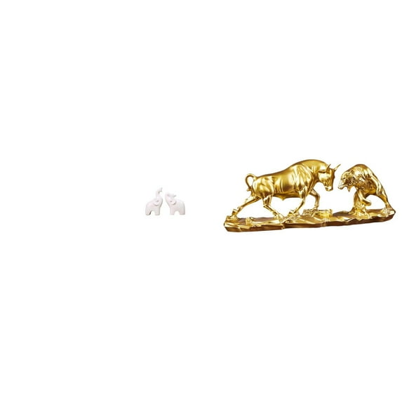 LeeQinersw Majestic Elephant Bull Sculptures Unique Tabletop Animal Ornaments Modern Chinese Home Decor Figurines for Office Bedroom Entrance Desk Birthdays Gifts