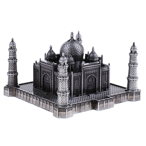 LeeQinersw Metal Building Architecture Model Taj Mahal Statue Landmark Home Decor -Gray