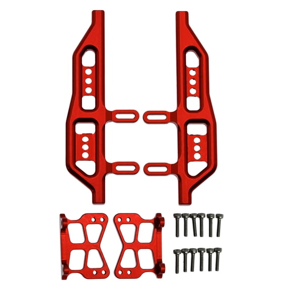 LeeQinersw Metal Side Pedal Set Treadle Foot Pedal Frame For Axial SCX24 AXI00001 1:24 RC Red