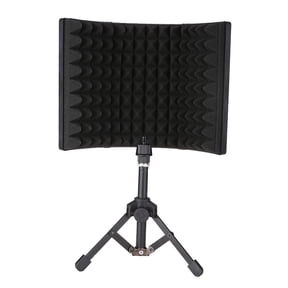 LeeQinersw Microphone Isolation Screen with Stand Mic Sound Dampening Foam Reflector for Broadcast Recording