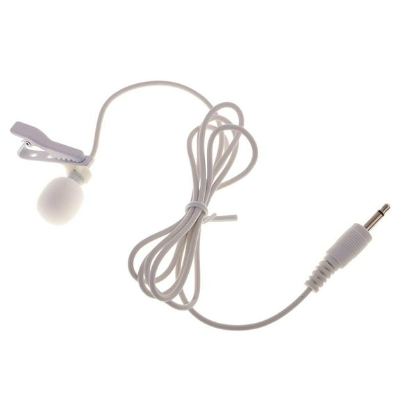 LeeQinersw Mini 3.5mm Plug Tie Lapel Lavalier Clip On Microphone For Laptop Computer White