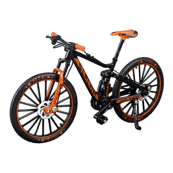 LeeQinersw Mini Bicycle Model Mountain Bike Finger Bike Living Room Decor Crafts Orange