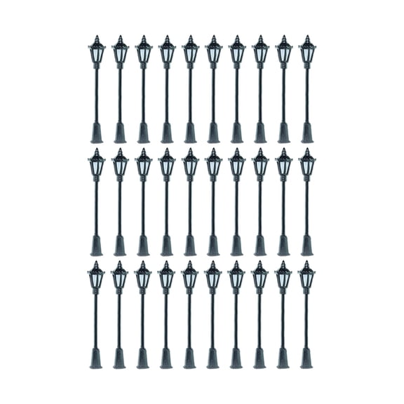 LeeQinersw Mini Street Light Models 1/75 Scale Lighting HO Oo Scale Model Building Railroad 30pcs