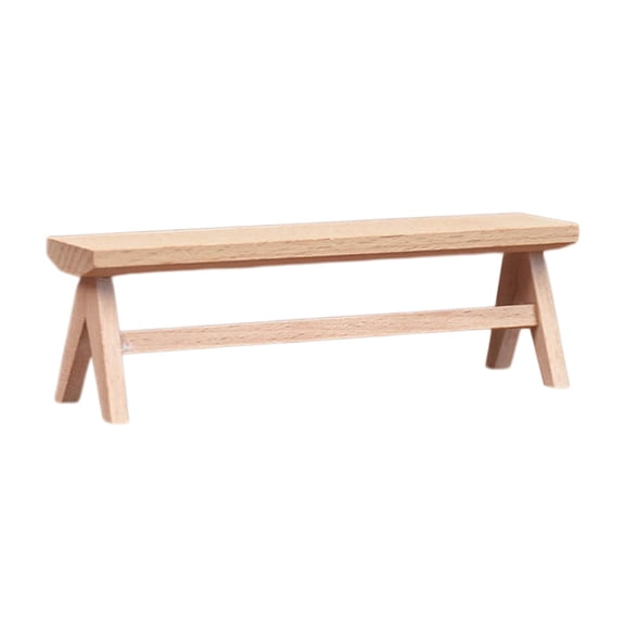 LeeQinersw Mini Wooden Chair DIY Crafts 1/12 Dollhouse Bench Dollhouse for Life Scene Photo Long Bench