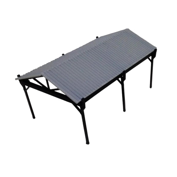 LeeQinersw Miniature Carport Model 1/87 Train Car Shed Layout Decoration Easy to Install Model Car Garage HO Gauge Vehicle Shed Ornament
