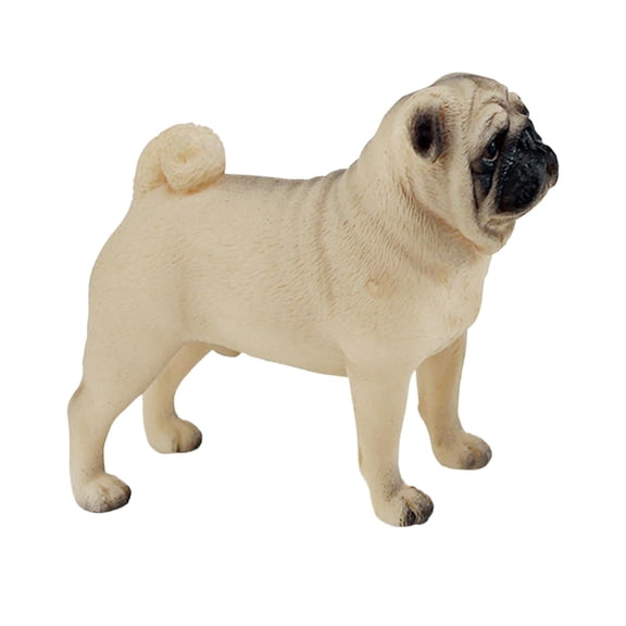 LeeQinersw Miniature Chinese Shar Pei PVC Realistic Dog Figurine Handpainted for Yard Scene
