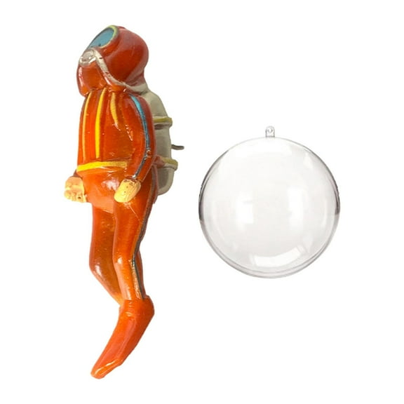 LeeQinersw Miniature Diver Figure Mini Aquarium Decorations Realistic Underwater World Fish Orange
