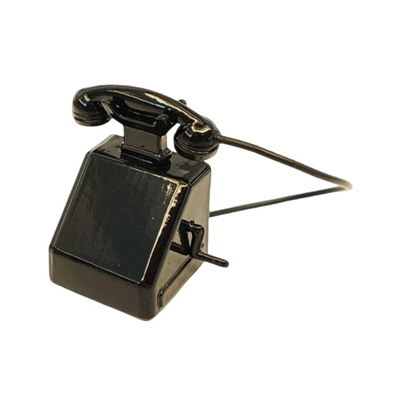 LeeQinersw Miniature Dollhouse Furniture Decor Alloy Telephone for Dollhouses Pretend Toys