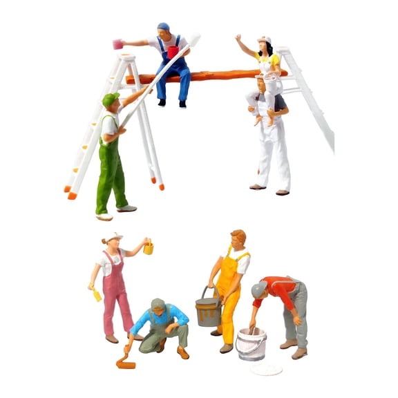 LeeQinersw Miniature Figures Model Characters Miniature Workers Painters Hand-Painted Resin 1 87