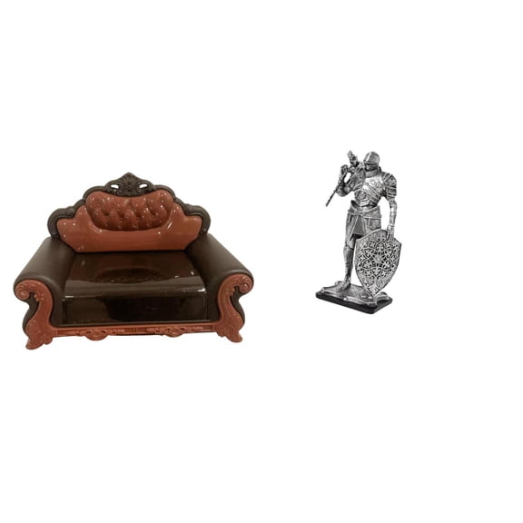LeeQinersw Miniature Knight Sofa Chair Resin Figurine Abstract Art Model DIY Accessory Nordic Sculpture for Desk Office Table Room Landscape Gift