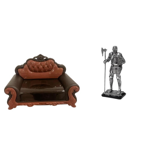 LeeQinersw Miniature Knight Sofa Couch Chair Model DIY Accessory Furniture Room Micro Landscape Gift Decorative Statue Figure Tabletop Ornament Entryway Fireplace Bedroom Home Decor