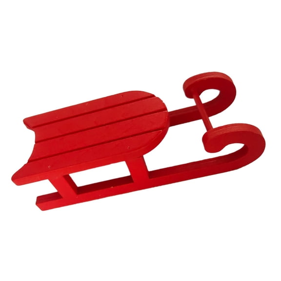 LeeQinersw Miniature Sleigh DIY Educational Toy Furniture Decoration Accessories Doll House Red