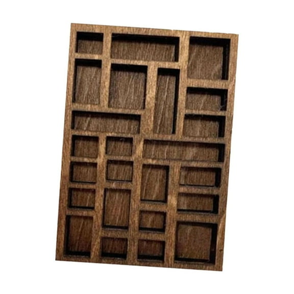 LeeQinersw Miniature Trinket Shelf Collectibles Holder Multi Compartments Showcase Wood C