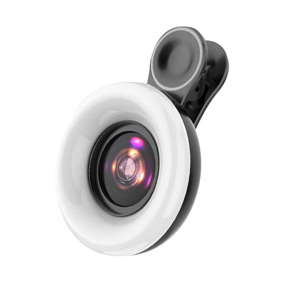 LeeQinersw Mobile Phone Fill Light 15x Macro Lens for Android Travel Remote Working Black