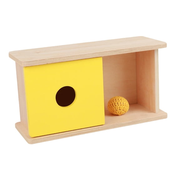 LeeQinersw Montessori Imbucare Box Shape Matching Box Color Learning Logical Thinking Color yellow ball