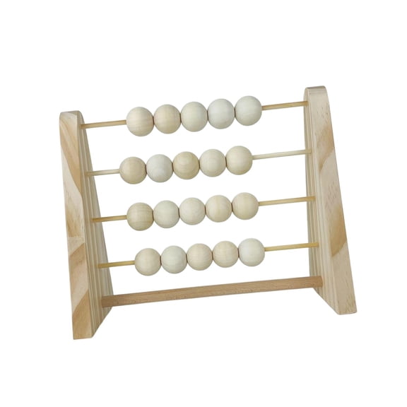 LeeQinersw Montessori Wooden Abacus for Kids Math Multi Color Beads Math Learning for 3 4 5 White