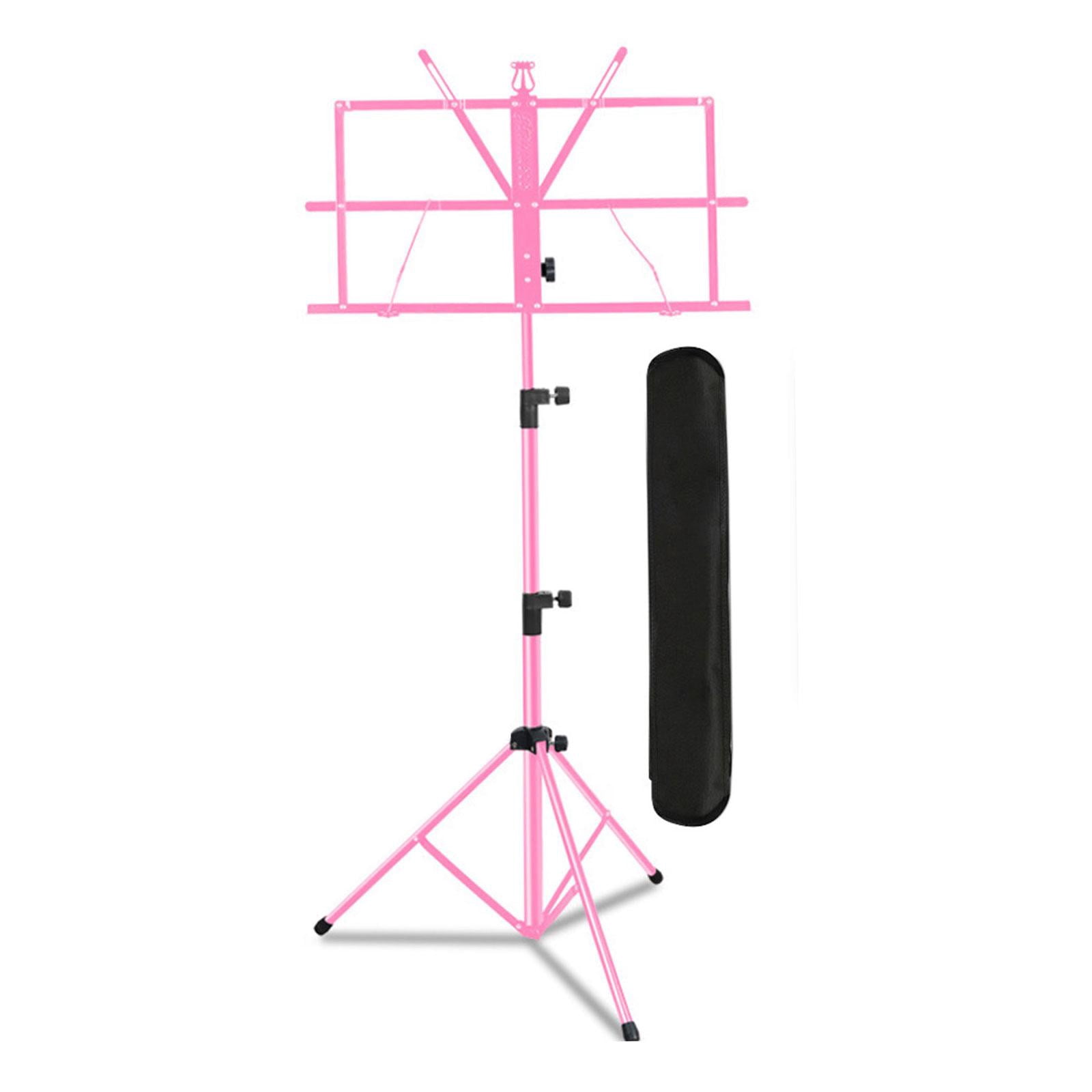 LeeQinersw Music Sheet Stand Anti Slip Height Adjustable for Performance Band Classroom Pink