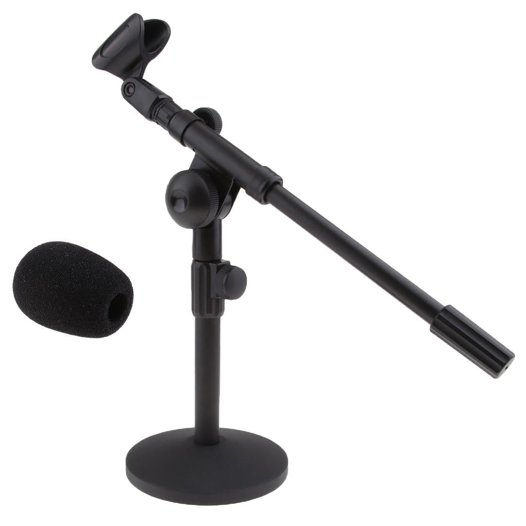 LeeQinersw New Table Microphone Mic Stand Holder Adjustable Metal Desktop Clamp Clip Holder