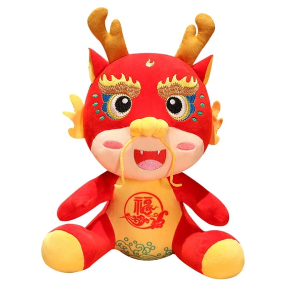 LeeQinersw New Year Stuffed Animal Doll Chinese Dragon Toy Cute Chinese Sign for Gift Table Height 25cm