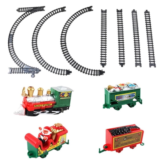 LeeQinersw -Pack Train Set Electric Train Toys for Boys with Christmas Car Gift Wagon Train