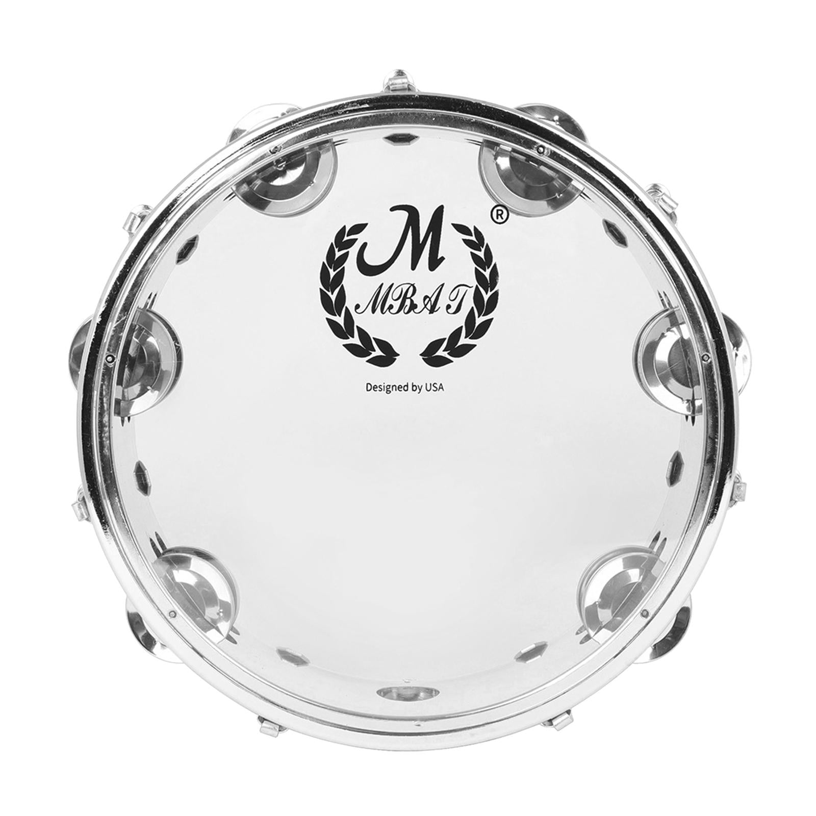 LeeQinersw Percussion Tambourine Capoeira Blowing Jingles Tamborine for 3+ Years Old Party 10inch Clear
