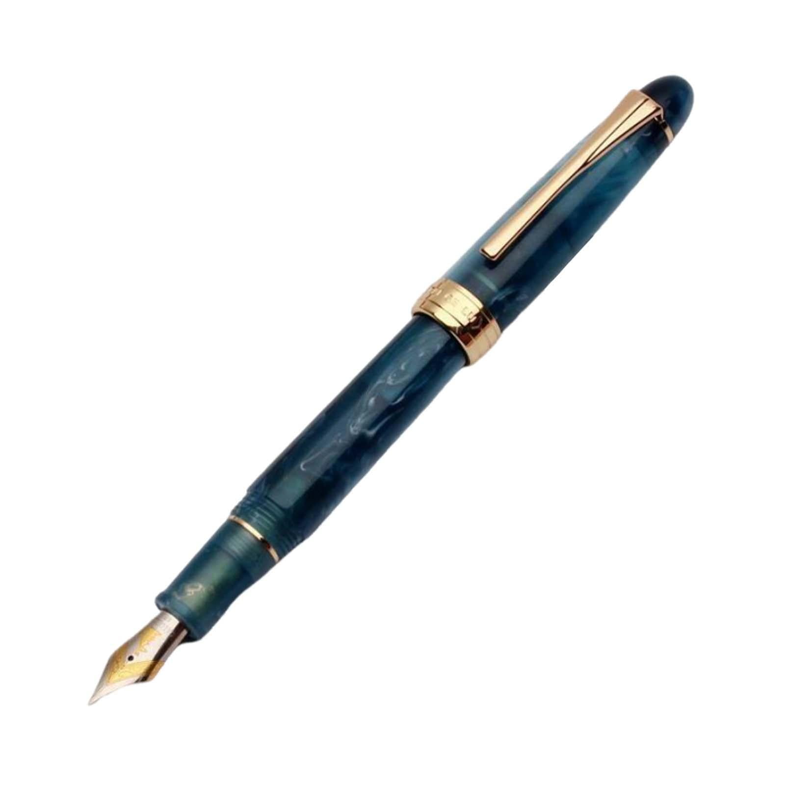 LeeQinersw Piston Fountain Pen Piston Filling Pen Ef0.5mm Smooth Large Ink Capacity Writing dark blue