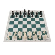LeeQinersw Plastic Chess Set Traditional Rollable 18 inches Cloth Board with Storage Bag for Family Beginners