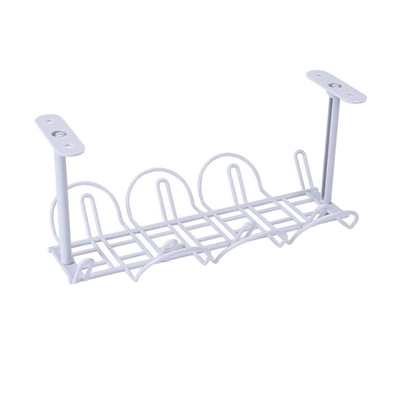 LeeQinersw Plastic Under Desk Cable Tray Wire Management Organizer Under Power Strip Holder Gray