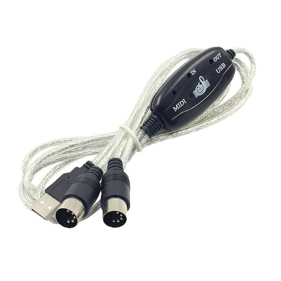 LeeQinersw Plug & Play 5 Pin MIDI to USB Interface Converter PC to Music Keyboard Universal