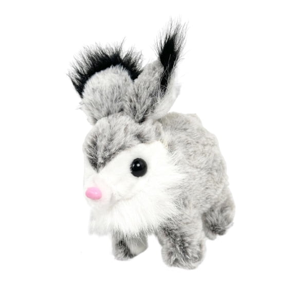 LeeQinersw Plush Bunny Toy Rabbit Interactive Electronic Pet for Preschool Party Favors Gray White