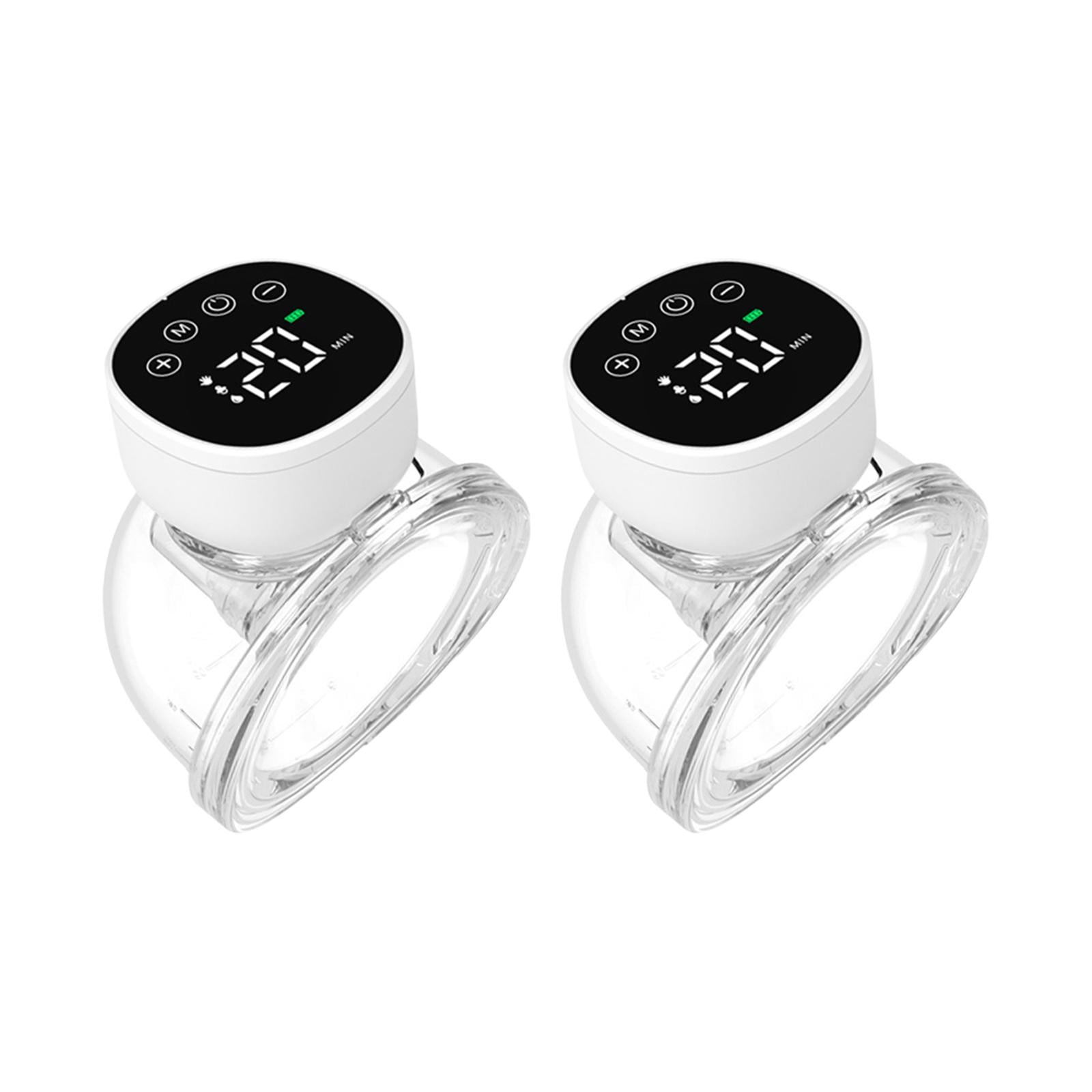 LeeQinersw Portable Milk Pump, Breastfeeding Pump, Strong Suction, Smart Display, Automatic Black 2pcs