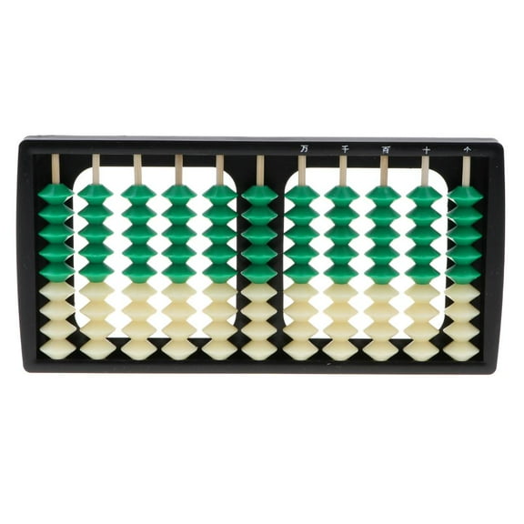 LeeQinersw Portable Plastic 11 Digits Rods Abacus Toy Kids School Learning Aids Green+White