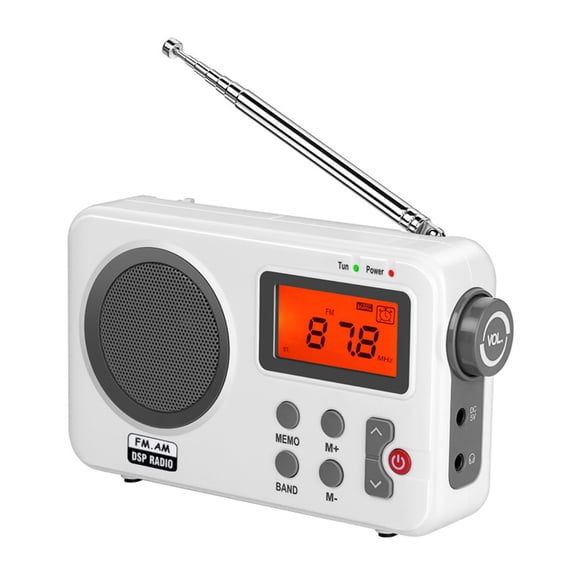 LeeQinersw Portable Radio FM LCD Display Large Speaker Headphone Plug Lightweight for Older