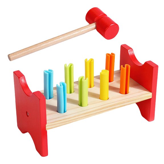 LeeQinersw Pounding Bench Wood Toy Hand Eye Coordination Early Learning for Preschool Party