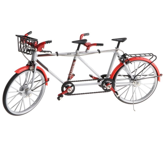 LeeQinersw Prettyia Mini Red Alloy Diecast Models Tandem Bike Bicycle Toy