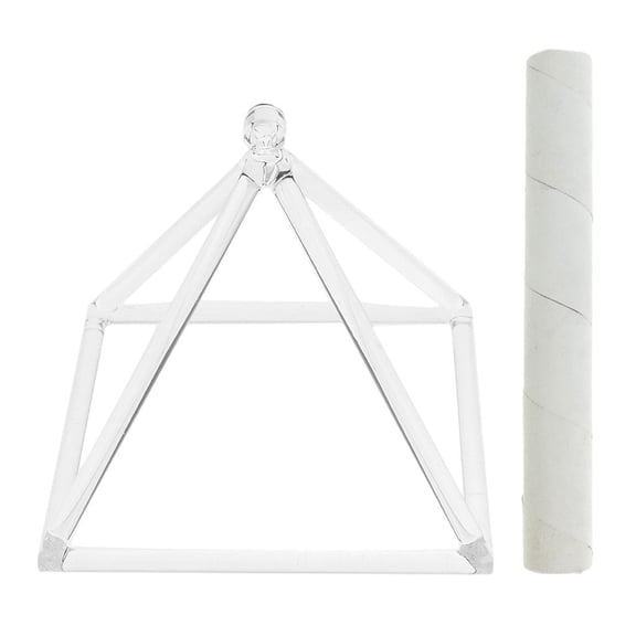 LeeQinersw Quartz Crystal Singing Pyramid D Note Sacral Excellent Sound 6[&Suede Mallet