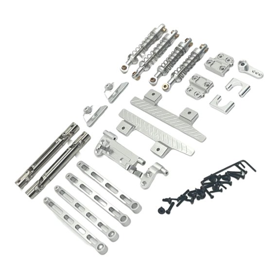 LeeQinersw RC Car Spare Parts Kits RC Upgrade Replacement RC Car Pull Rod Drive Shaft Metal argent