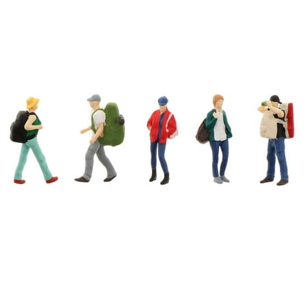 LeeQinersw Resin 1/64 Scale Diorama Scene Figure Hiker Model for Outdoor Park Layout Decor Multicolor