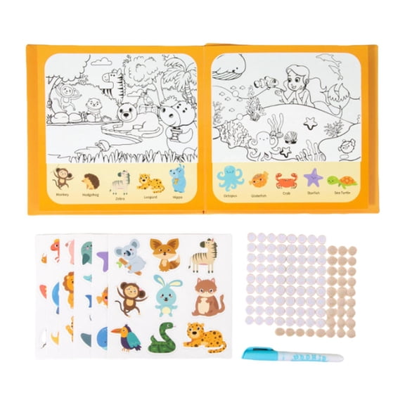 LeeQinersw Reusable 3D Sticker Book Jelly Sticker Game Funny Scenes Stickers for Girls Boys Animal