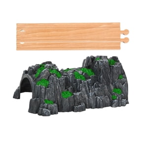 LeeQinersw Rockery Train Cave Tunnel Model Straight Wooden Tracks Expansion DIY Train Track Large Mountain