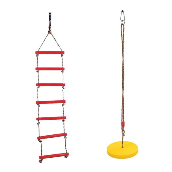 LeeQinersw Rope Swing Disc Seat Climbing Rope & Rope Ladder Swing Set Accessories for Kids
