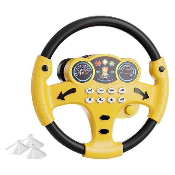 LeeQinersw Round Steering Wheel Toy, Driving Simulation Game, Educational Sound Toy, Early Learning Car Driving, Pretend Play Toy for Kids