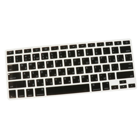 LeeQinersw Russian-english Silicone Keyboard Skin Cover Sticker For Computers Black
