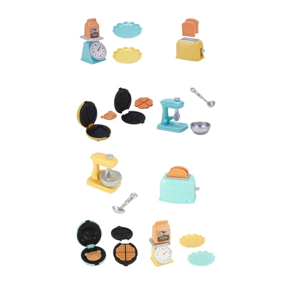 LeeQinersw Set of 2 Dollhouse Mini Kitchen Scene Crafts Scene Props Waffle Oven
