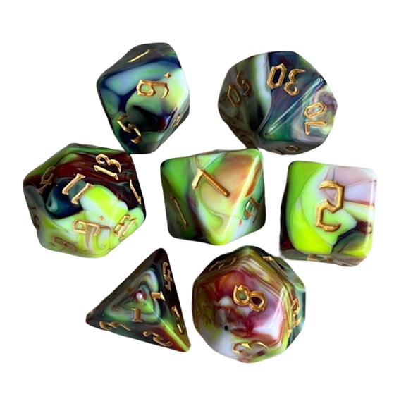 LeeQinersw Set of 7 Polyhedral Party Supply D8 D10 D12 D20 for DND RPG MTG C C