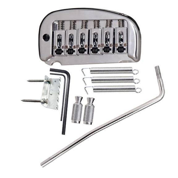 LeeQinersw Silver 1 Set 6 String Saddle Tremolo Bridge System for Electric Guitar Parts