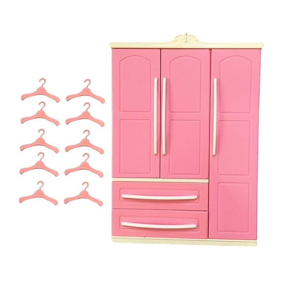 LeeQinersw Simulation Doll Wardrobe Furniture Supplies Storage Cabinet Scenery Home with 10