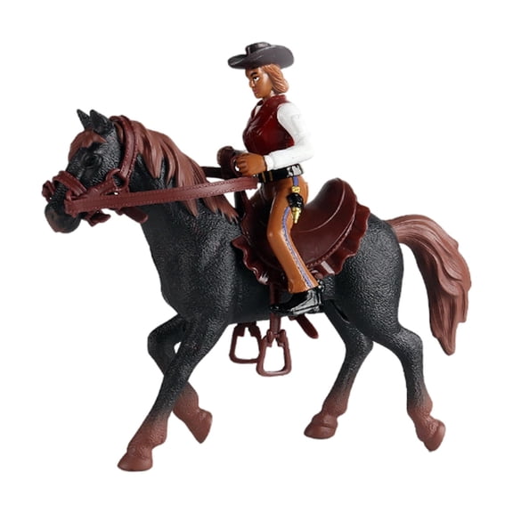 LeeQinersw Simulation Horse Animals Farm Ornaments Educational Toy Collection for Desktop Dark Horse